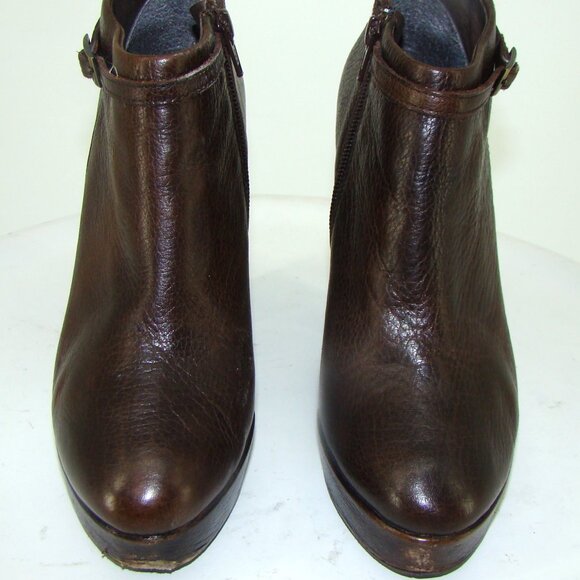 LIEBESKIND WOMENS BROWN LEATHER ANKLE BOOTS SIZE 38 / US 7.5 C122 - Picture 4 of 13